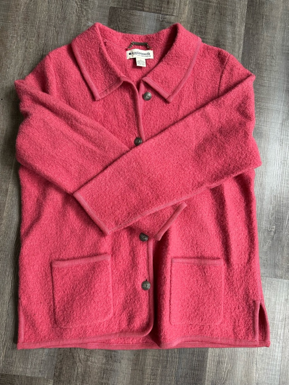 Appleseed’s 100% Wool Cardigan Jacket XL Button Front Cozy Classic